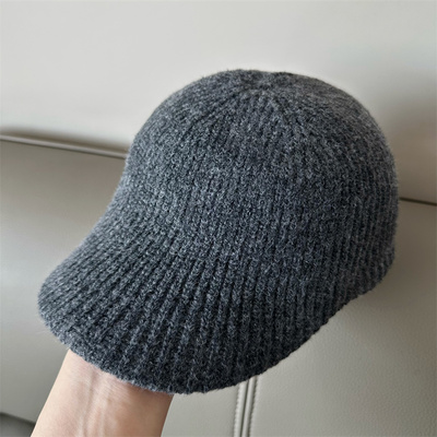 秋冬时尚针织马术帽百搭鸭舌帽