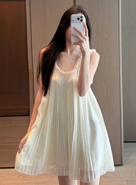 『AITA』新款春夏睡裙吊带高定轻奢冰丝宽松家居服性感甜美无胸垫