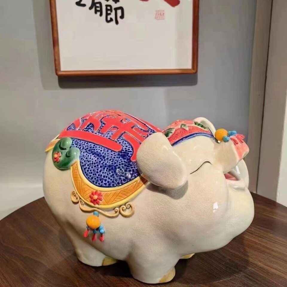精品开心猪 可爱福气猪 家居生日送礼 石湾陶瓷