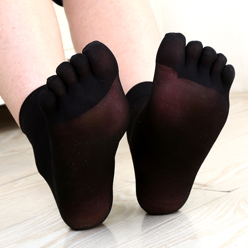 五指袜女夏季中短筒简约薄丝袜天鹅绒五趾袜舒适隔开脚趾分趾袜子