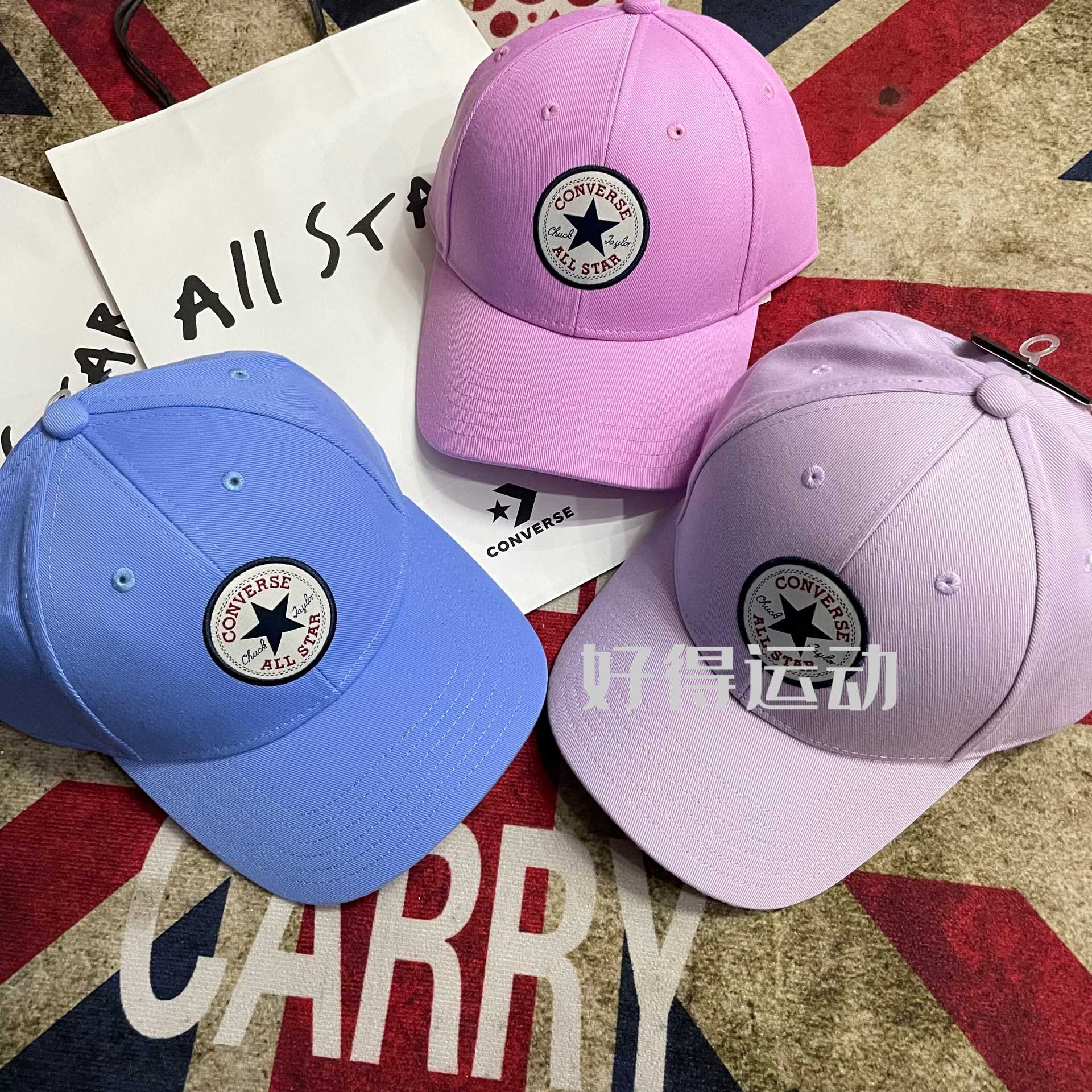 converse匡威经典圆标棒球帽夏季户外徒步休闲透气宽檐帽香芋紫