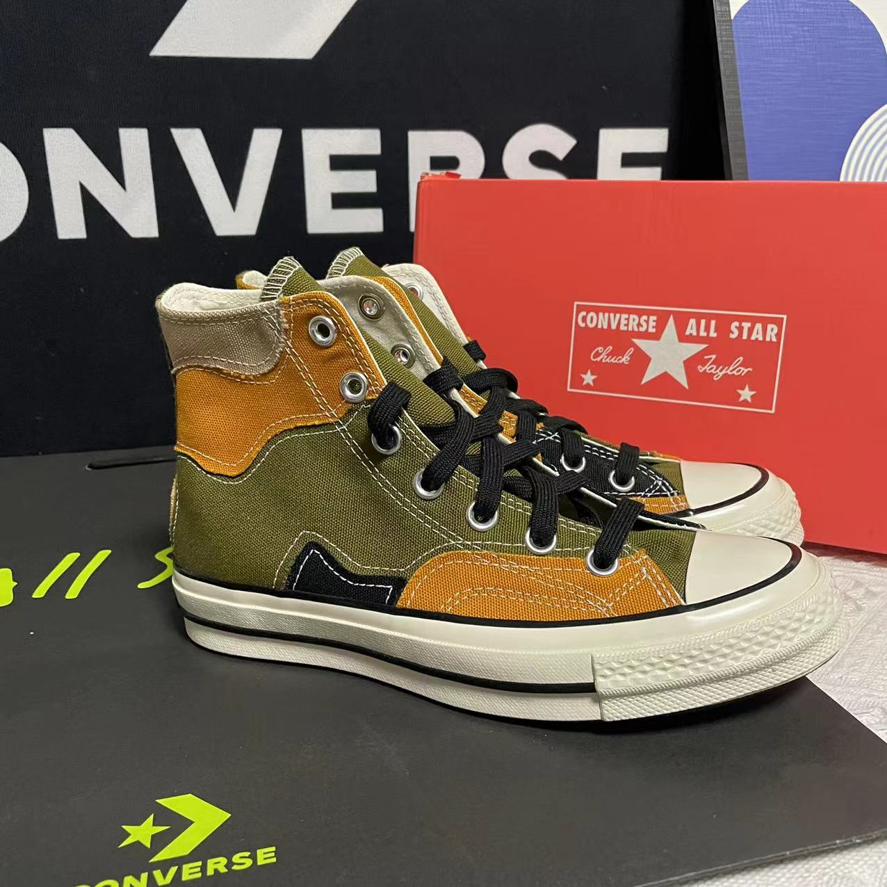 Converse匡威正品经典三颗星70S沙漠迷彩拼接高帮帆布鞋168905C-封面