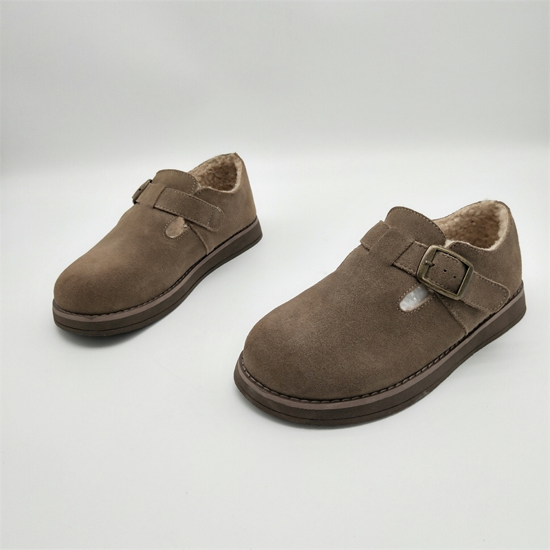 断码处理2025秋冬新款真皮磨砂皮羊毛保暖舒适平底休闲百搭勃肯鞋
