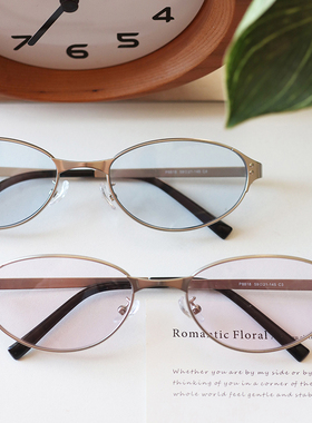 美式复古猫眼椭圆墨镜女Y2K街拍金属时尚防紫外线太阳眼镜男