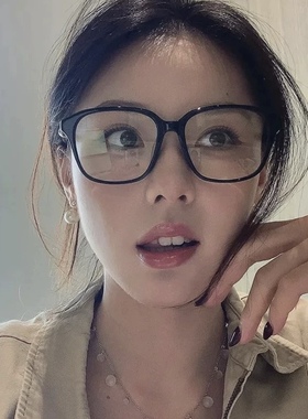 新款黑框眼镜女防蓝光近视度数可配素颜神器大脸显瘦方形复古镜框