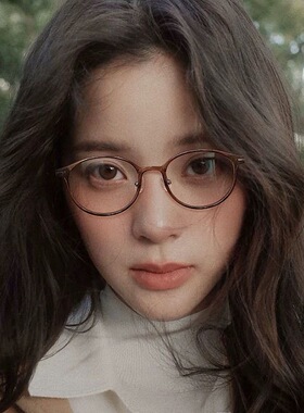 超轻茶色眼镜框女近视可配散光高度数防蓝光素颜神器椭圆小框镜架