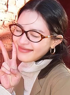 钟楚曦同款玳瑁眼镜女书呆子高级感方圆脸板材小框近视度数可配