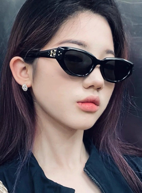 时髦辣妹猫眼太阳镜GM明星同款防晒遮阳街拍可配近视尼龙墨镜