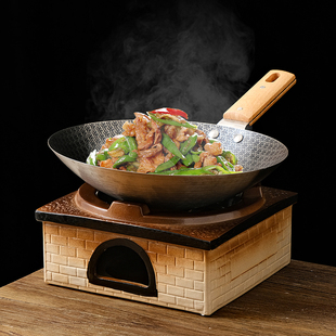 复古土灶四方酒精炉干锅肥肠锅湘菜小炒肉费大厨辣椒炒肉同款餐具