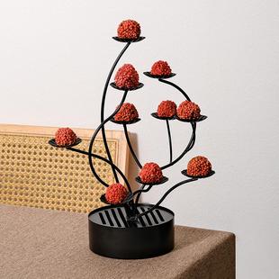 创意中式干冰花架树酒店会所酒吧摆盘好看的荔枝虾球甜品组合餐具