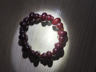 中东蜜蜡老料强紫面蓝绿精灵葫芦手串
