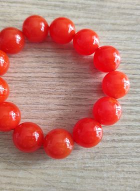 中东蜜蜡彩色蜜蜡橘红丝蜡手串时尚饰品15  16.5mm