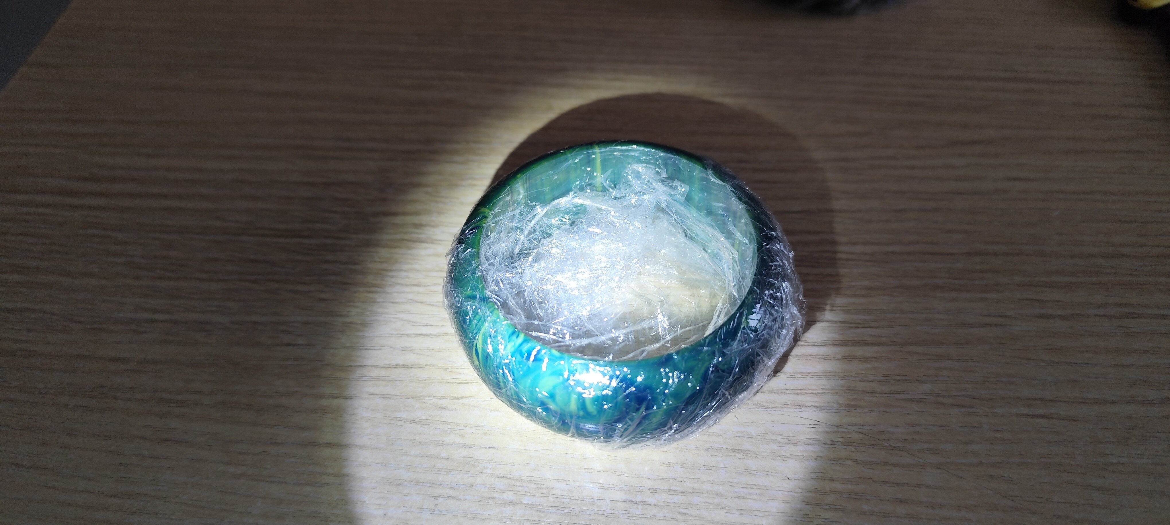 中东蜜蜡蓝雪山宽手镯老料