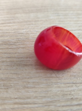 中东蜜蜡砖红丝蜡戒指时尚饰品