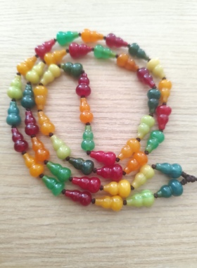 中东蜜蜡多宝葫芦长挂链项链鲜艳时尚饰品