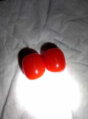 中东贵族彩色蜜蜡桶珠散珠橘红色丝蜡不透明顶珠配件DIY特价一粒