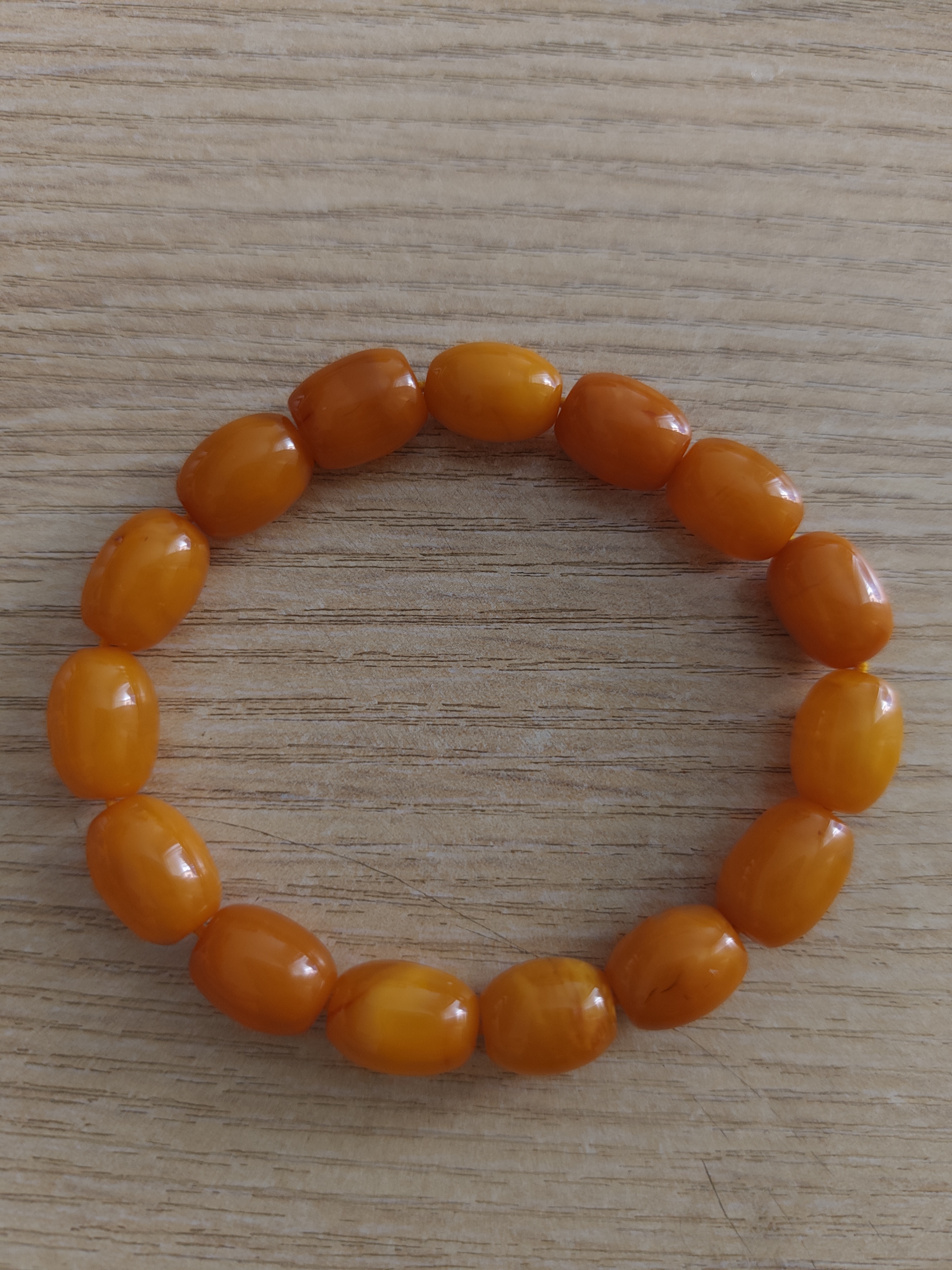 天然琥珀蜜蜡波罗的海老蜜蜡小桶珠手串10年前的货氧化有些深浅