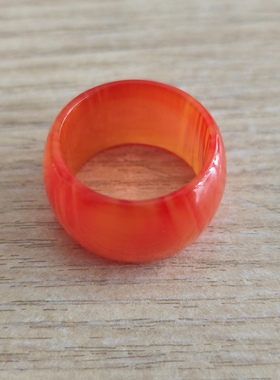 中东蜜蜡橘红丝蜡戒指筒戒时尚饰品