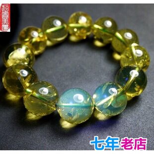 佳品天然琥珀吊坠珠多米尼加绿珀超大手串手链20mm圆珠特价无烤