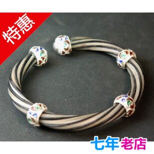 异域风情系列泰国直送纯银珐琅细手镯女玉钻实惠款时尚饰品特价5