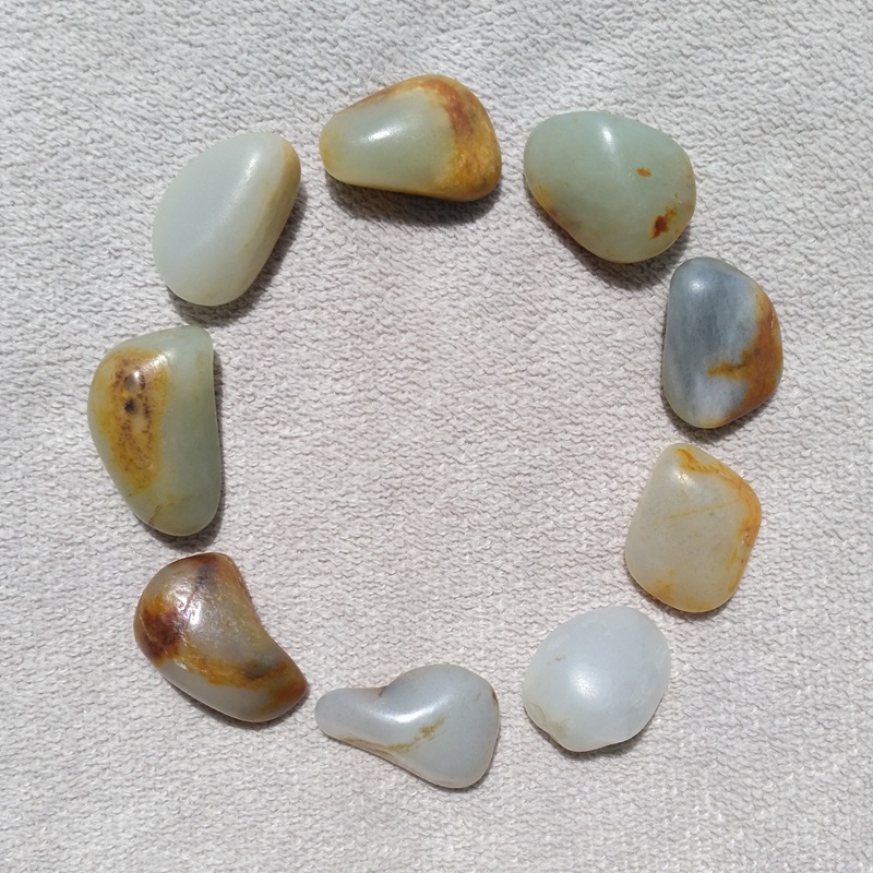 新疆和田玉籽料手串天然青白玉秋梨皮玉石原石手链男女款