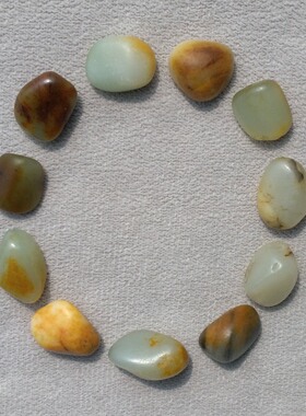 黄皮白玉原石新疆和田玉籽料手链