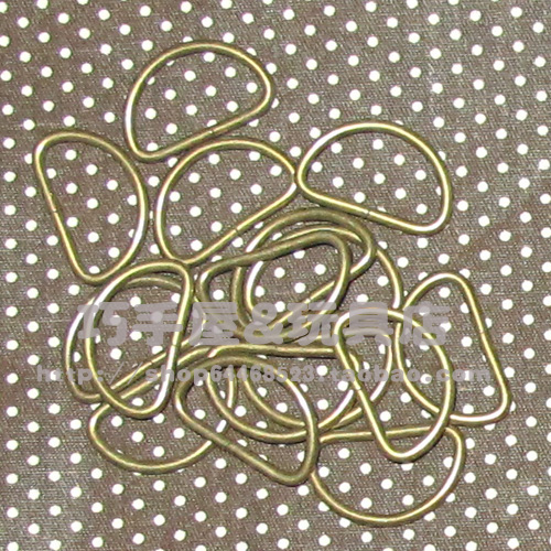 掌柜推荐巧手屋棉布布头布料手工DIY拼布配件辅料包包用铜色D型环