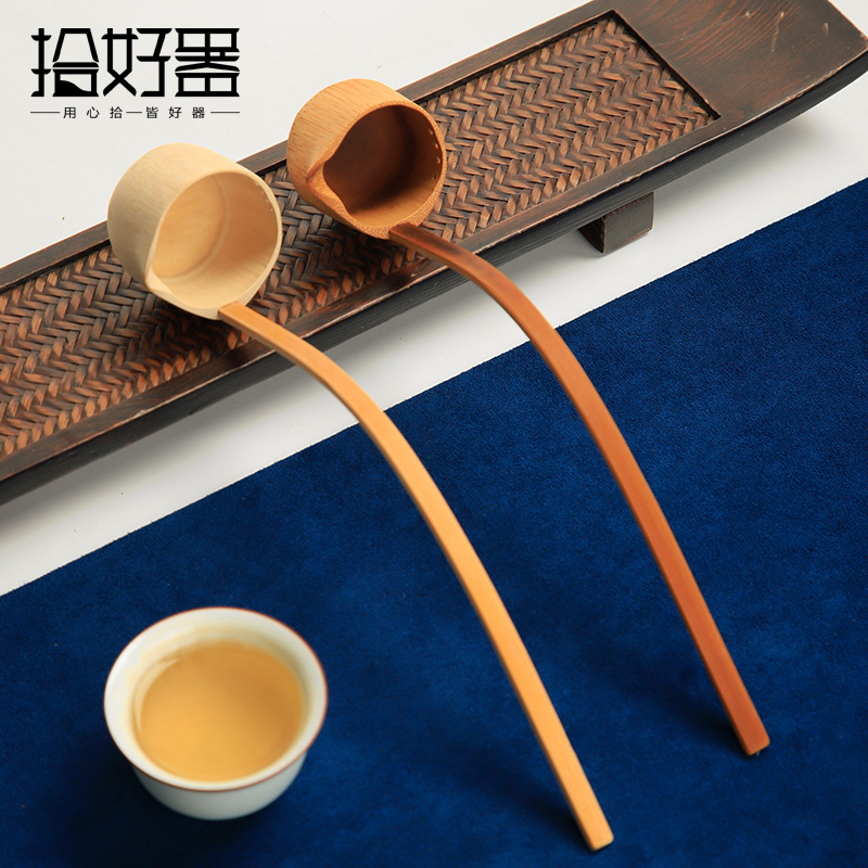 竹制小水勺家用无漆水瓢漏斗勺子打酒器酒吊酒提子盛舀分碗泡茶_虎窝淘