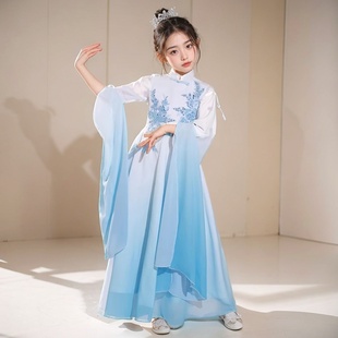 女童汉服2026春季 古风汉服 中国风儿童古筝演出服超仙古典飘逸水袖