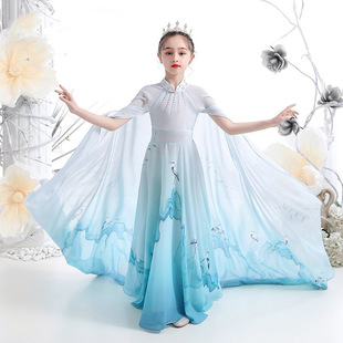 儿童古筝演出服国学服秋冬女大童小女孩中国风古典舞合唱团表演服