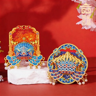 上新了故宫十二龙九凤冠流沙冰箱贴国风文创磁贴装饰新年生日礼物