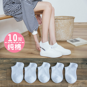 船袜子女短袜女低帮纯棉浅口韩国可爱黑白纯色袜子女生日系e袜子