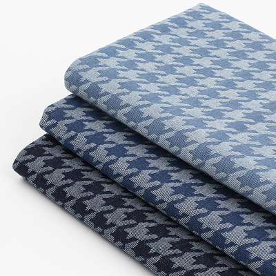 点匠复古风千鸟格牛仔diy包布料