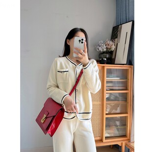 秒不退换 六月22212V领针织开衫  法式优雅复古加厚毛衣