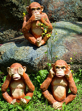 仿真猴子摆件景观墙壁树脂工艺品
