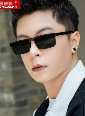 偏光墨镜男士开车专用防紫外线司机高清太阳镜女款潮方形眼镜黑色