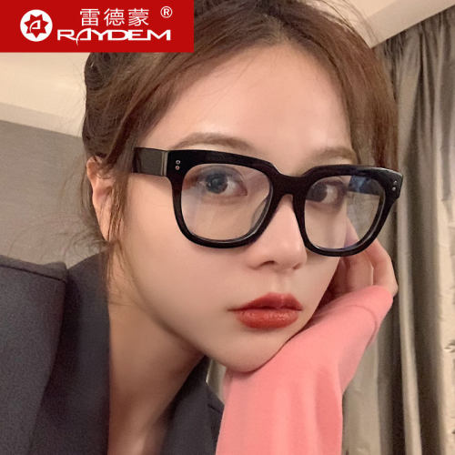 粗框抗蓝光无度数可配近视眼镜