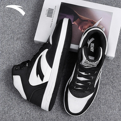 安踏高帮板鞋男鞋2025冬季新款