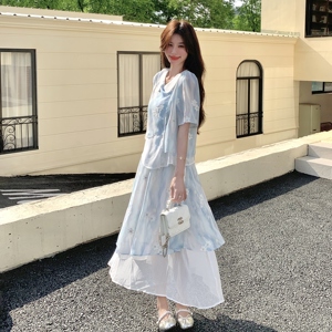 【新款】现货！扎染绣花套装裙 2D003-A63-P155控238图片