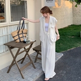 小香风高级感气质套装女2025夏季新款冷淡系休闲西装阔腿裤两件套，女装套装/套裙，浙宝125