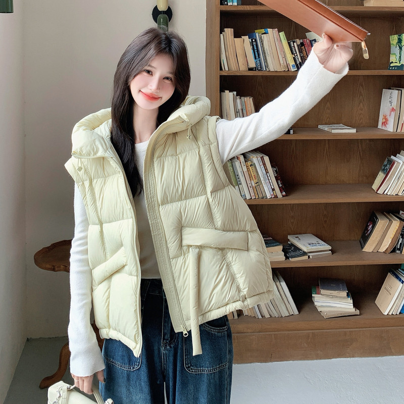 新款现货A87轻盈保暖连帽90白鸭绒羽绒服马甲外套P235控348,女装羽绒服,浙宝125
