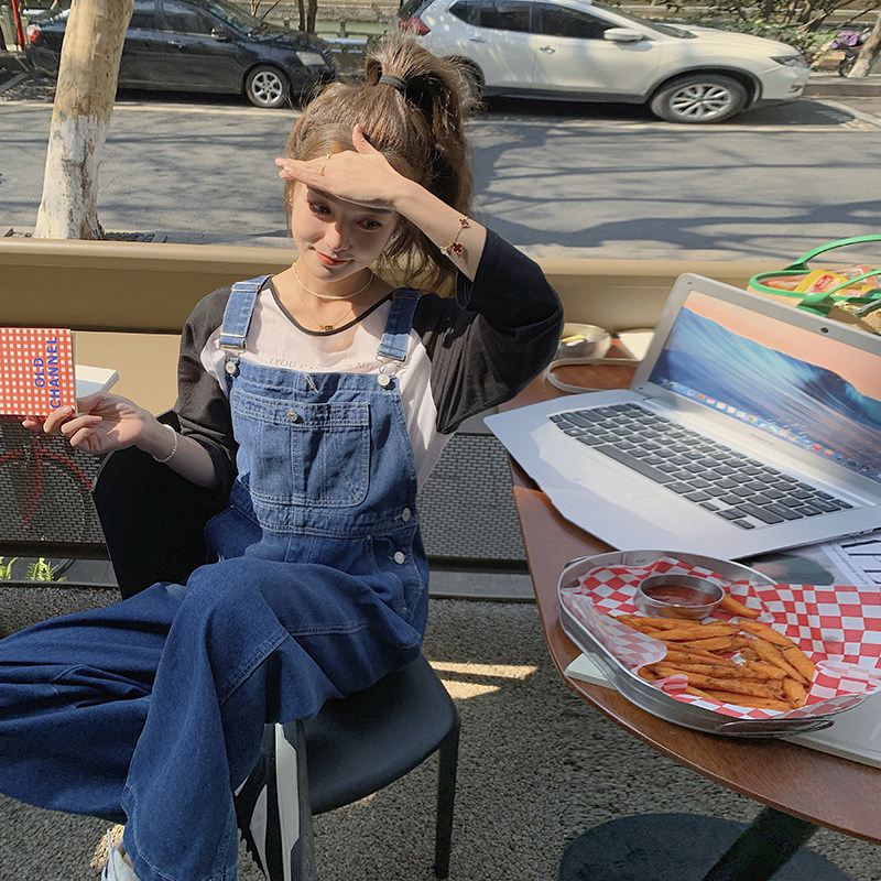 现货退货率低夏季新款宽松显瘦减龄牛仔背带裤女9011-P95-控148,女装牛仔裤,浙宝125