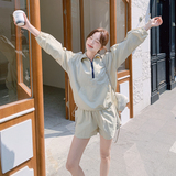 新款现货防晒短外套+松紧短裤套装2D003-2606-P145控238，女装防晒衣，浙宝125