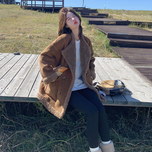 【新款】 现货 ！A83 双面穿叠穿麂皮绒羊羔毛外套 P240控348图片