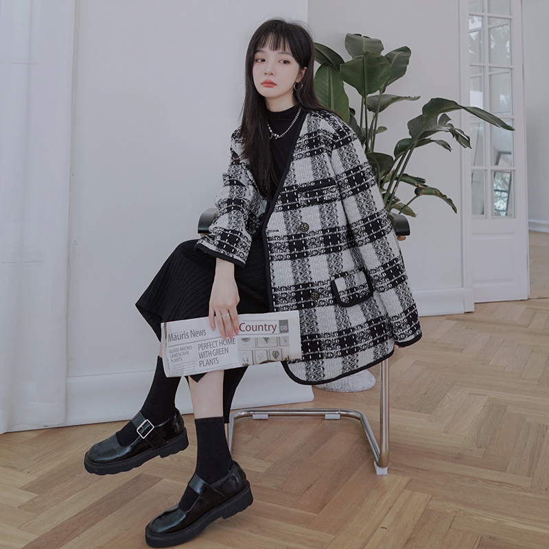 现货主推！2022秋季新款小香风格子外套X08-P155控228，女装毛呢外套，浙宝125