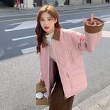 数据！现货菱格撞色灯芯绒PU皮衣外套9099-P185-控268，女装棉衣/棉服，浙宝125