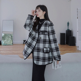 大货已出！2022秋冬新款小香风格子毛呢外套X08-P155控228，女装毛呢外套，浙宝125