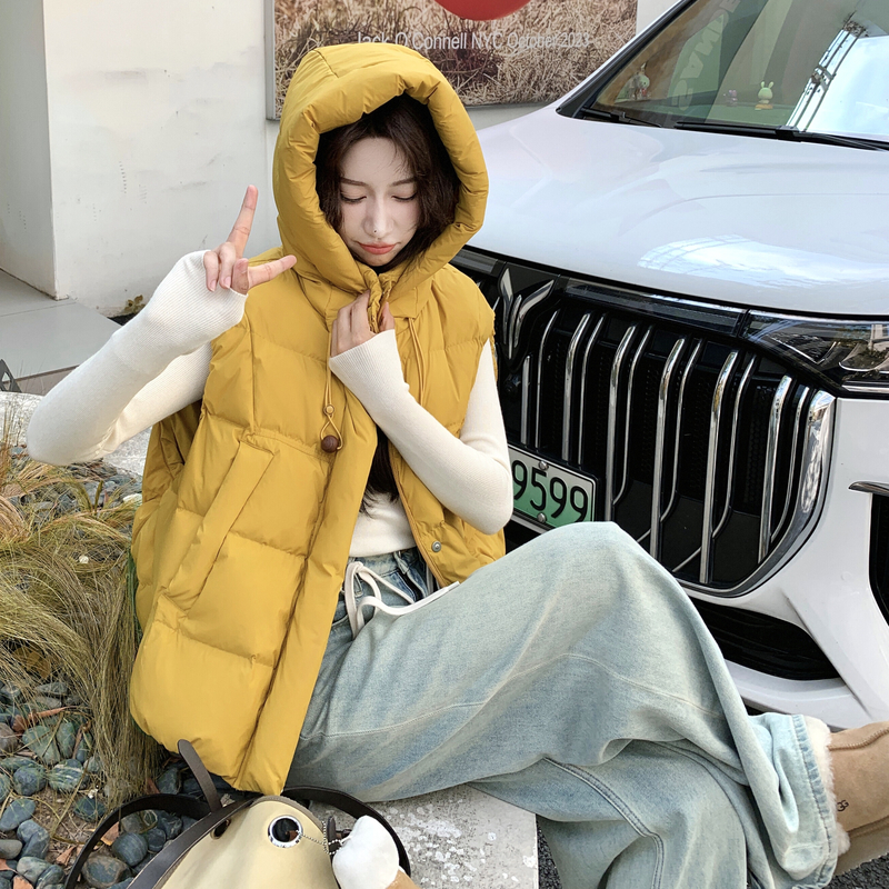 新款现货！125-A85轻暖连帽90白鸭绒羽绒服马甲外套P235控348，女装羽绒服，浙宝125