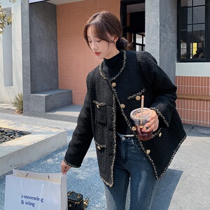 气质小香风外套女2025秋季新款韩系小个子设计感时尚百搭休闲上衣图片