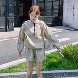 新款现货防晒短外套+松紧短裤套装2D003-2606-P145控238，女装防晒衣，浙宝125